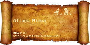 Allaga Minna névjegykártya